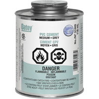 PVC Cement, 0.250 lbs, Brush-Top Can, Grey Nassau Supply