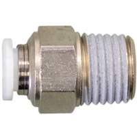 Straight Threaded Connector, 1/4", Brass, NPT Thread Nassau Supply