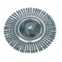 Brosse rotative &agrave; fils nou&eacute;s, pour passe de fond, Dia. 4-7/8", Fils 0,02", Arbre 5/8"-11, Acier Nassau Supply