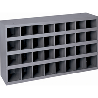 Steel Storage Bin Cabinet, 34-3/4" W x 8-1/2" D x 19-1/4" H, Grey Nassau Supply