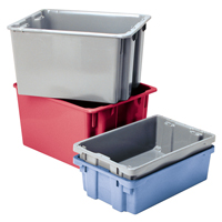 Contenants Stack-N-Nest Polylewton, 15,1" x 30,1" x 24", Bleu Nassau Supply