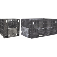 Collapsible Structural Polyethylene Containers, 30" L x 32" W x 25" H, Black CF443 | Nassau Supply