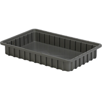 Contenants Divider Box, Poly&eacute;thyl&egrave;ne, 16,5" la x 10,9" p x 2,5" h, Gris Nassau Supply