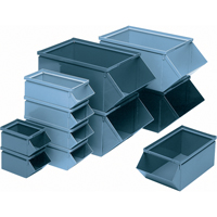 Steel Bin, 100 lbs. Cap., 12" W x 20-1/2" D x 9-1/2" H, Blue Nassau Supply