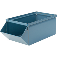 Steel Bin, 100 lbs. Cap., 12" W x 20-1/2" D x 9-1/2" H, Blue Nassau Supply