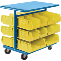 Chariot &agrave; bacs avec bacs, &agrave; deux c&ocirc;t&eacute;s, 20 bacs, 24" la x 38-1/2" p x 36-1/2" h Nassau Supply