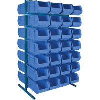 Support stationnaire deux c&ocirc;t&eacute;s pour bacs, 36" la x 24" p x 61" h, 56 bacs Nassau Supply
