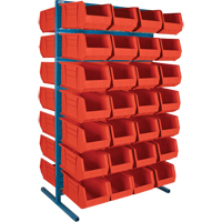 Support stationnaire deux c&ocirc;t&eacute;s pour bacs, 36" la x 24" p x 61" h, 56 bacs Nassau Supply
