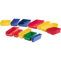 Bacs de rangement pour tablettes, 11-1/8" la x 4" H x 11-5/8" p, Jaune, Capacit&eacute; 30 lb Nassau Supply