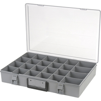 Compartment Case, Plastic, 24 Slots, 18-1/2" W x 13" D x 3" H, Grey CB496 | Nassau Supply