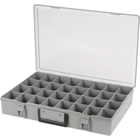 Compartment Case, Plastic, 32 Slots, 18-1/2" W x 13" D x 3" H, Grey CB497 | Nassau Supply