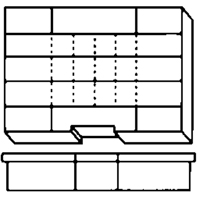Compartment Case, Plastic, 15-1/2" W x 11-3/4" D x 2-1/2" H, Grey CB498 | Nassau Supply
