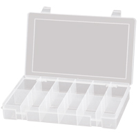 Compact Polypropylene Compartment Cases, 11" W x 6-3/4" D x 1-3/4" H, 12 Compartments CB509 | Nassau Supply