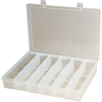 Compact Polypropylene Compartment Cases, 11" W x 6-3/4" D x 1-3/4" H, 6 Compartments CB513 | Nassau Supply