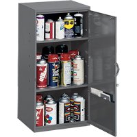 Utility Cabinet, Steel, 2 Shelves, 32-3/4" H x 19-7/8" W x 14-1/4" D, Grey Nassau Supply