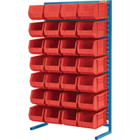 Support stationnaire pour bacs &agrave; un c&ocirc;t&eacute;, 36" la x 12" p x 61" h, 28 bacs Nassau Supply
