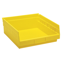 Bacs de rangement pour tablettes, 11-1/8" la x 4" H x 11-5/8" p, Jaune, Capacit&eacute; 30 lb Nassau Supply