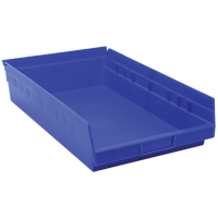 Bacs de rangement pour tablettes, 11-1/8" la x 4" H x 17-7/8" p, Bleu, Capacit&eacute; 40 lb Nassau Supply