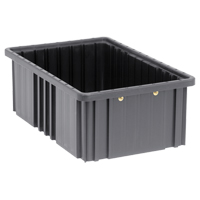 Conductive Dividable Grid Containers, Polypropylene, 10-7/8" W x 16-1/2" D x 6" H, Black Nassau Supply