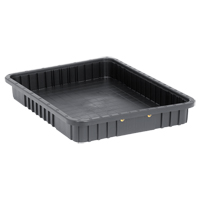 Conductive Dividable Grid Containers, Polypropylene, 17-1/2" W x 22-1/2" D x 3" H, Black Nassau Supply