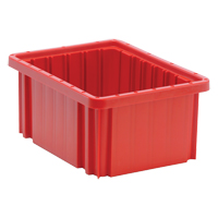 Divider Box<sup>®</sup> Containers, Plastic, 10.9" W x 8.3" D x 5" H, Red CC935 | Nassau Supply