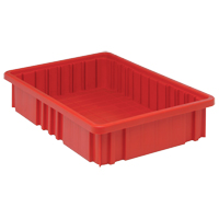 Divider Box<sup>®</sup> Containers, Plastic, 16.5" W x 10.9" D x 3.5" H, Red CC936 | Nassau Supply
