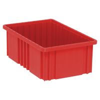 Divider Box<sup>®</sup> Containers, Plastic, 16.5" W x 10.9" D x 6" H, Red CC937 | Nassau Supply