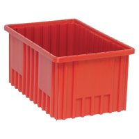 Divider Box<sup>®</sup> Containers, Plastic, 16.5" W x 10.9" D x 8" H, Red CC938 | Nassau Supply