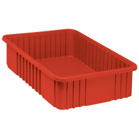 Divider Box<sup>®</sup> Containers, Plastic, 22.5" W x 17.5" D x 6" H, Red CC940 | Nassau Supply
