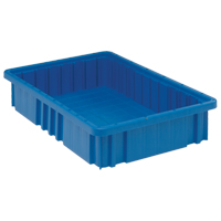 Divider Box<sup>®</sup> Containers, Plastic, 16.5" W x 10.9" D x 3.5" H, Blue CC948 | Nassau Supply