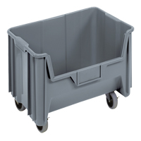 Mobile Giant Stack Container, 12-7/16" H x 19-7/8" W x 15-1/4" D, 250 lbs. Capacity, Grey CD933 | Nassau Supply