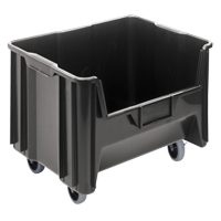 Mobile Giant Stack Container, 12-7/16" H x 19-7/8" W x 15-1/4" D, 250 lbs. Capacity, Black CD936 | Nassau Supply