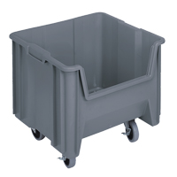 Mobile Giant Stack Container, 12-1/2" H x 16-1/2" W x 17-1/2" D, 250 lbs. Capacity, Grey CD938 | Nassau Supply