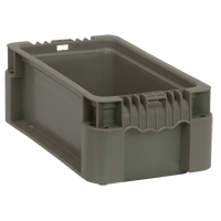 Collapsible Stacking Container, 7" W x 12" D x 5" H, Grey CE987 | Nassau Supply