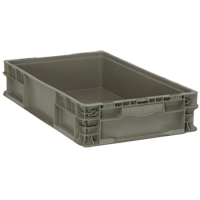 Collapsible Stacking Container, 15" W x 24" D x 5" H, Grey CE991 | Nassau Supply
