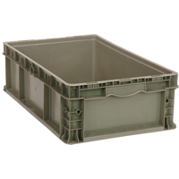 Stacking Container, 15" W x 15" D x 9.5" H, Grey CE993 | Nassau Supply