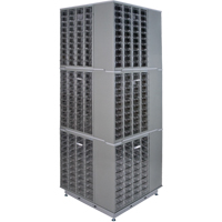 Heavy-Duty Industrial Carousel Drawer Cabinet, Steel, 480 Drawers, 27" W x 27" D x 80" H, Grey Nassau Supply