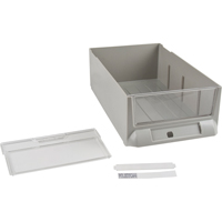 Tiroir de rechange pour armoires de pi&egrave;ces KPC-200, Plastique, 5-3/8" la x 9-13/16" p, 3-3/10" h, Gris Nassau Supply