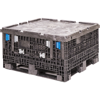Medium-Duty Collapsible Bulkpak Containers, 30" L x 32" W x 25" H, Black CF483 | Nassau Supply