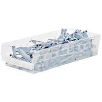 Bacs de rangement pour tablettes, 6-5/8" la x 4" H x 23-5/8" p, Transparent, Capacit&eacute; 50 lb Nassau Supply