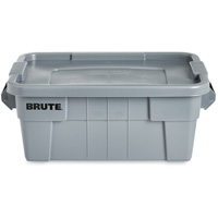Brute Storage Tote with Lid, 27.88” D x 16.5” W x 10.7" H, 112 llbs. Capacity, Grey CF681 | Nassau Supply