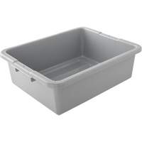Undivided Bus/Utility Box, 7" H x 21.5" D x 17" L, Plastic, Grey Nassau Supply