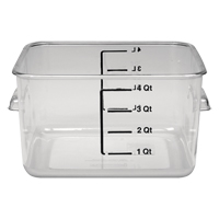 Contenant carr&eacute; &agrave; encombrement r&eacute;duit Rubbermaid, Plastique, Capacit&eacute; de 3,8 L, Transparent Nassau Supply