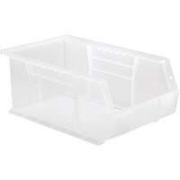 Bac transparent ultra empilable & suspendable, 8-1/4" la, 6" h x 13-5/8" p, Transparent Nassau Supply