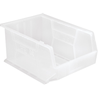 Bac transparent ultra empilable & suspendable, 11" la, 8" h x 16" p, Transparent Nassau Supply