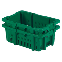 Contenant en plastique Stack-N-Nest pour la manutention des aliments, 16" x 23,9" x 8,8", Vert Nassau Supply