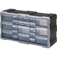 Drawer Cabinet, Plastic, 22 Drawers, 19-1/2" x 6-1/4" x 10", Black CG063 | Nassau Supply