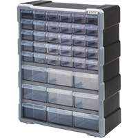 Drawer Cabinet, Plastic, 39 Drawers, 15" x 6-1/4" x 18-3/4", Black CG064 | Nassau Supply