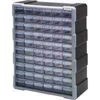 Drawer Cabinet, Plastic, 60 Drawers, 15" x 6-1/4" x 18-3/4", Black CG065 | Nassau Supply