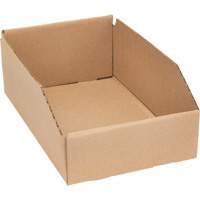 Deep Corrugated Parts Bins, 7-5/8" W x 11-5/16" D x 4-1/2" H, Beige Nassau Supply